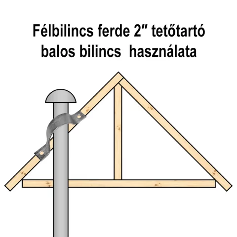Félbilincs ferde 2" tetőtartó balos bilincs