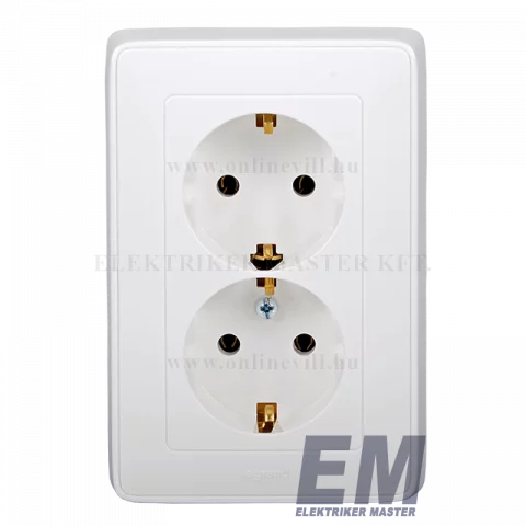 Legrand Cariva Dugalj dupla 2x2P+F süllyesztett konnektor fehér 773627