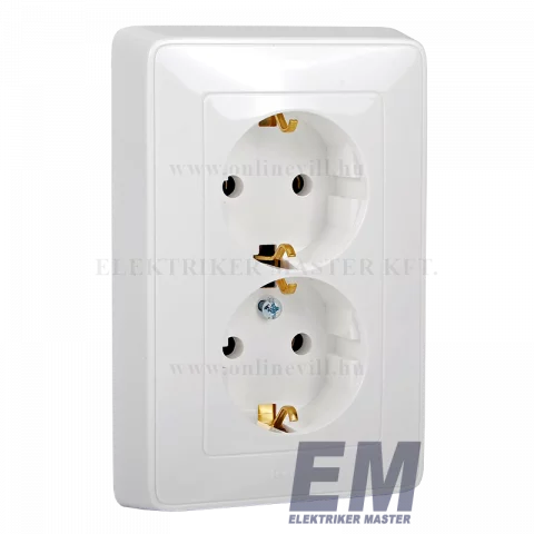 Legrand Cariva Dugalj dupla 2x2P+F süllyesztett konnektor fehér 773627