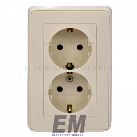 Legrand Cariva Dugalj dupla 2x2P+F süllyesztett konnektor bézs 773727