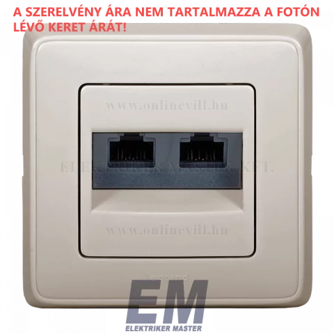 Legrand Cariva RJ45 x2 Cat6 UTP süllyesztett dupla aljzat bézs 773742