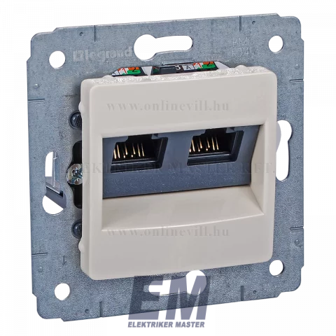 Legrand Cariva RJ45 x2 Cat6 UTP süllyesztett dupla aljzat bézs 773742