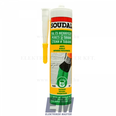 Akril festhető tömítő fehér Soudal 280ml SOU103228