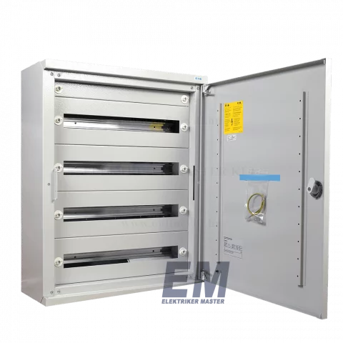 Lemezszekrény 96 modulos IP30 falon kívüli elosztó szürke Eaton BP-O-600/7-C 293307