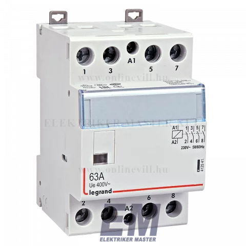 Legrand CX3 moduláris kontaktor 63A 230V 4-záró érintkezővel 3-modul széles