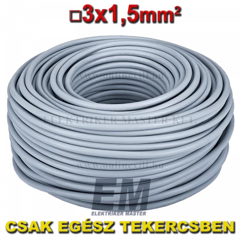MBCU 3x1,5 kábel (NYM-J) tömör réz vezeték (100m)