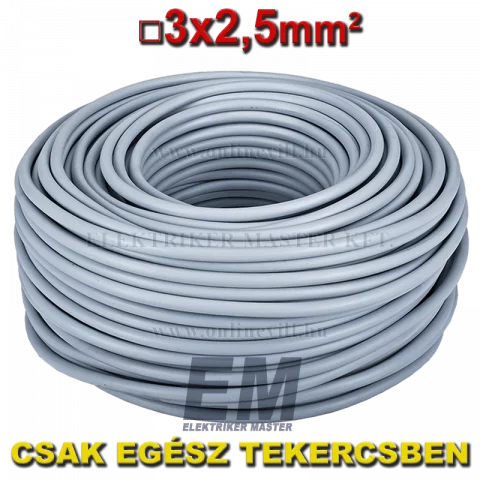 MBCU 3x2,5 kábel (NYM-J) tömör réz vezeték (100m)