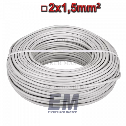 MT 2x1,5 kábel (H05VV-F) MTK sodrott réz vezeték fehér (100m)