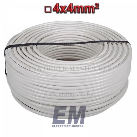 MT 4x4 kábel (H05VV-F) MTK sodrott réz vezeték fehér (100m)