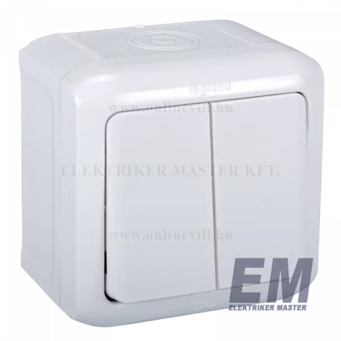 Legrand Forix IP44 falon kívüli kettős váltókapcsoló (106+6) 10 AX - 250 V~ fehér