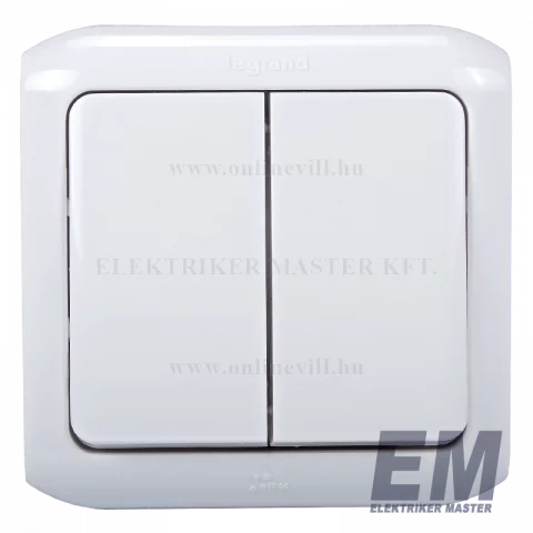 Legrand Forix IP44 falon kívüli kettős váltókapcsoló (106+6) 10 AX - 250 V~ fehér