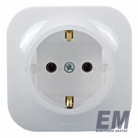 Legrand Forix IP20 fk 2P+F földelt csatlakozóaljzat, 16 A, gyv nélkül fehér