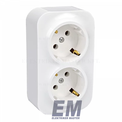 Legrand Forix IP20 fk 2x2P+F aljzat, 16 A, gyv nélkül, 45°-ban elforg. betéttárcsa fehér