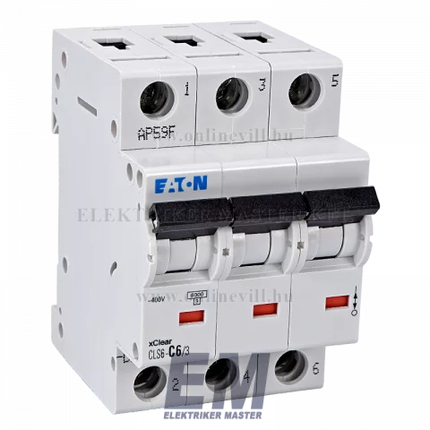 Eaton CLS6-C6/3-DE Kismegszakító, 6kA 3pól.