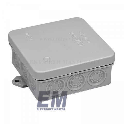 Kötődoboz falon kívüli 85x85x40 mm IP54 vízmentes füles ALK-TECH A3
