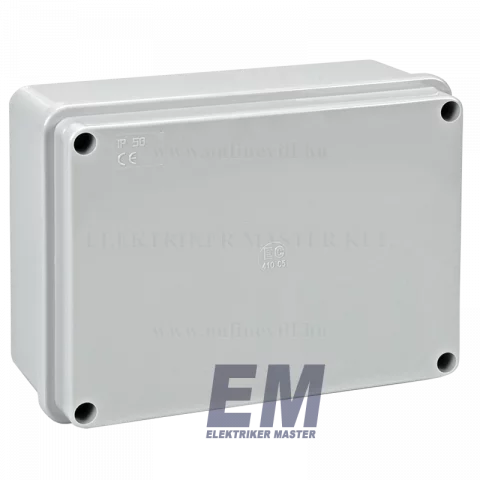 Kötődoboz falon kívüli 150x110x70 mm IP56 vízmentes sima oldalú Elettrocanali EC410C5