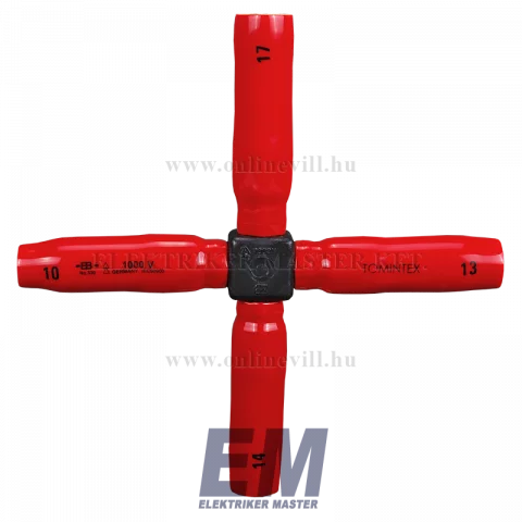 Keresztkulcs 10x13x14x17 mm 220x220 mm 1000V EB