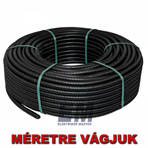 Gégecső lépésálló 16mm fekete flexibilis védőcső földbe 100m (Elettrocanali)