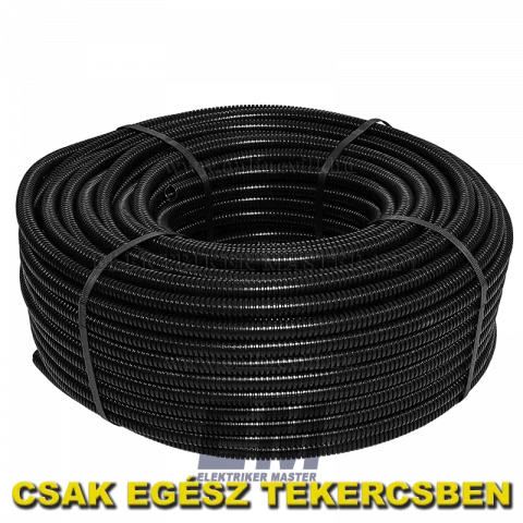 Gégecső lépésálló 20 mm fekete flexibilis védőcső földbe 50m (Elettrocanali)