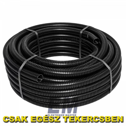 Gégecső lépésálló 32 mm fekete flexibilis védőcső földbe 25m (Elettrocanali)