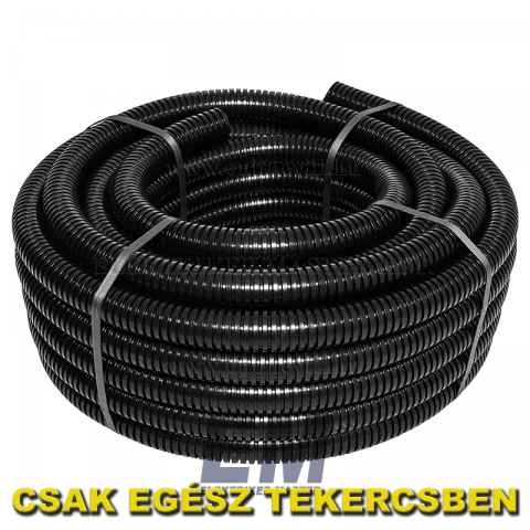 Gégecső lépésálló 32 mm fekete flexibilis védőcső földbe 50m (Gewiss)