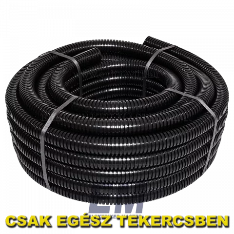 Gégecső lépésálló 40 mm fekete flexibilis védőcső földbe 25m (Gewiss)