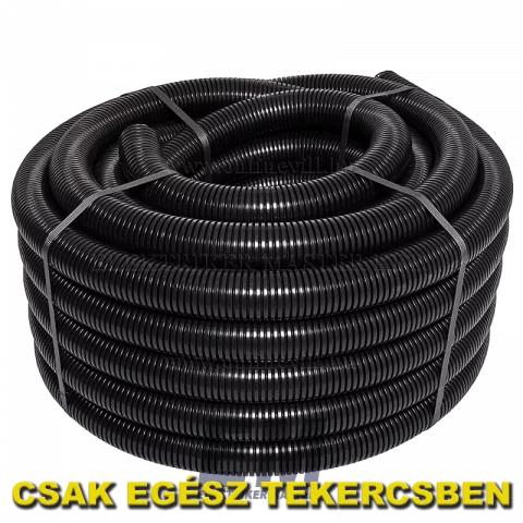 Gégecső lépésálló 50 mm fekete flexibilis védőcső földbe 25m (Gewiss)