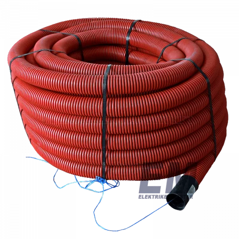 Behúzószálas védőcső 160/138 mm duplafalú lépésálló gégecső közműcső földbe piros v fekete 50m Refle