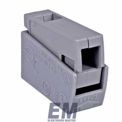 WAGO Csillárkapocs (0.5-2.5mm2 be = 1 tömör, ki = 1 hajlékony) 24A szürke 224-101