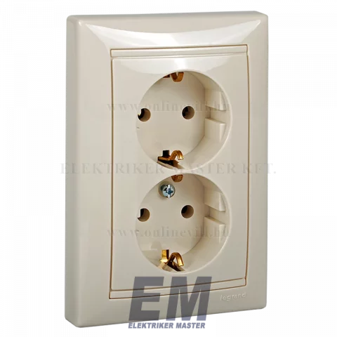 Legrand Valena 2x2P+F csatlakozóaljzat elefántcsont