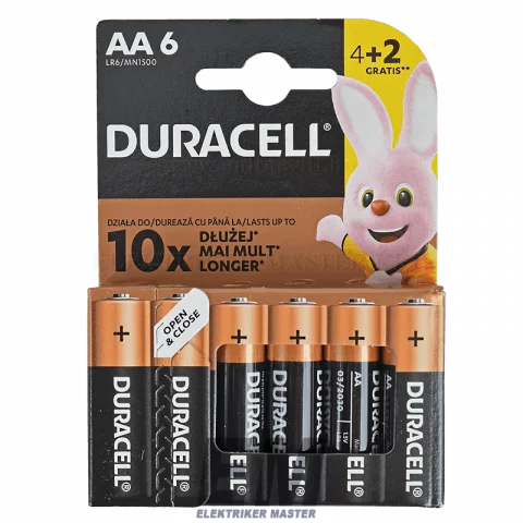 Duracell ceruza elem LR6/AA 1,5V MN1500 (6-os bliszter)