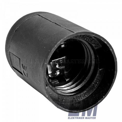 Foglalat E27 műanyag fekete Commel HUT016-111