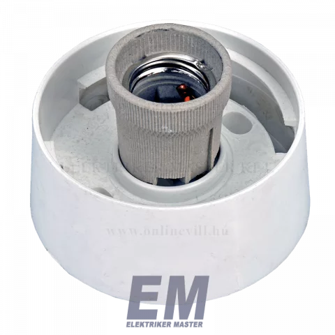 Műanyag alj E27 porcelán foglalattal egyenes