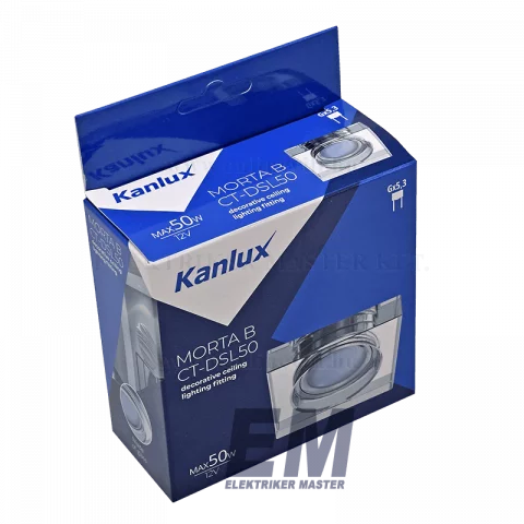 Spot lámpa beépítőkeret kerek fix üveg ezüst Kanlux MORTA B CT-DSL50-SR