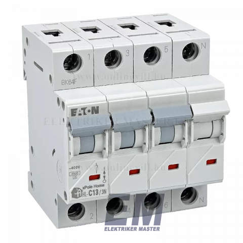EATON kismegszakító 3P+N C 13A 4,5kA xPole Home HL-B32/1 194810