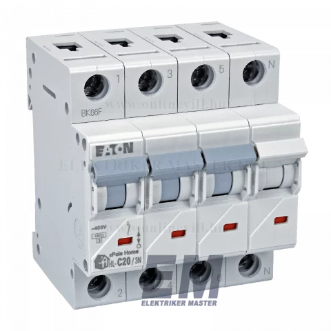 EATON kismegszakító 3P+N C 20A 4,5kA xPole Home HL-C10/3N 194812