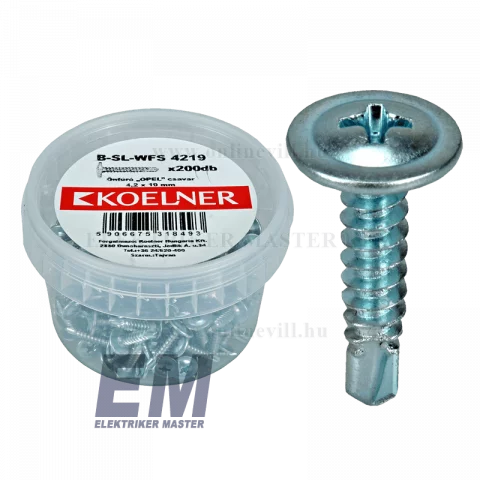 Opelcsavar 4,2x19mm (200db/doboz) önfúró, WFS-4219