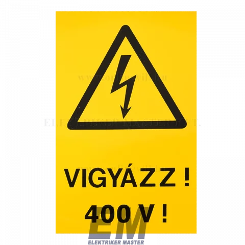 Matrica 100x160mm "Vigyázz! 400V!"