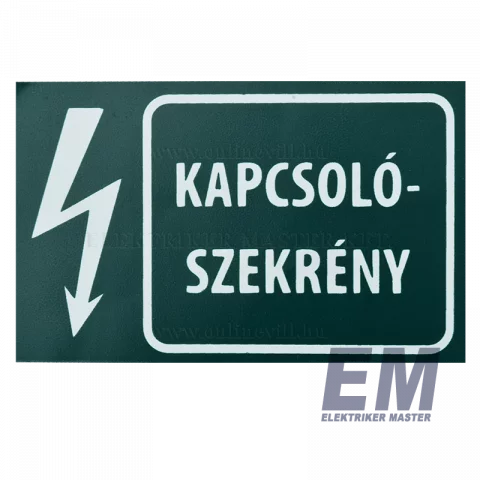 Matrica 100x60mm "Kapcsoló szekrény" Zöld