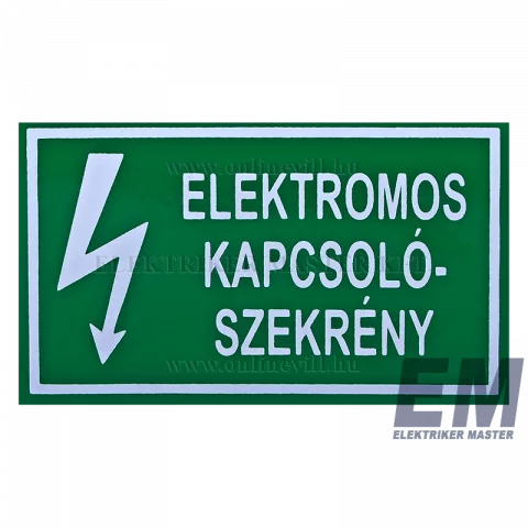 Matrica 100x60mm "Elektromos kapcsoló szekrény"