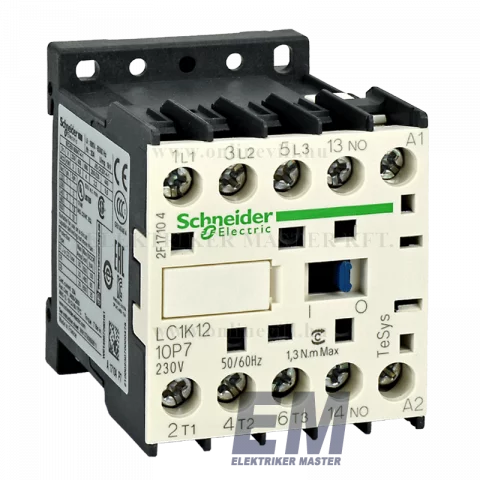 Mágneskapcsoló 12A 3 záró+1 záró 230V AC 50/60 Hz Schneider LC1K1210P7