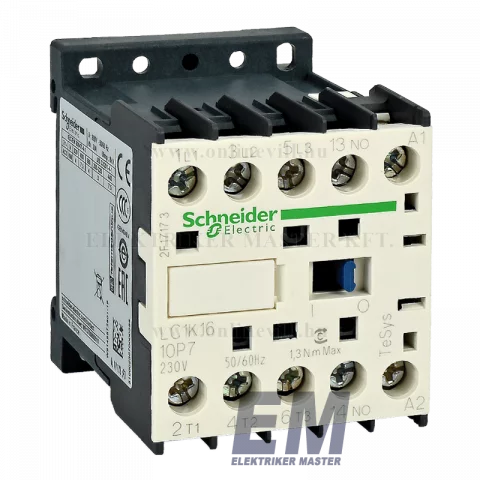Mágneskapcsoló 16A 3 záró+1 záró 230V AC 50/60 Hz Schneider LC1K1610P7