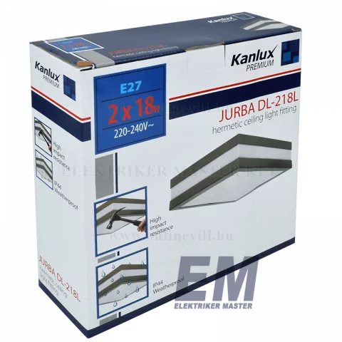 Mennyezeti lámpa E27 2x18W Kanlux Jurba DL-218L