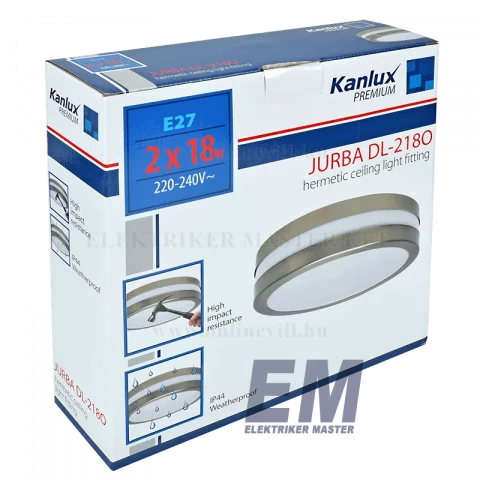 Mennyezeti lámpa E27 2x18W Kanlux Jurba DL-218O