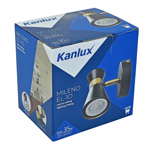 Mennyezeti spot lámpa fekete arany 1xGU10 max. 50W IP20 Kanlux Mileno EL-1O 29110