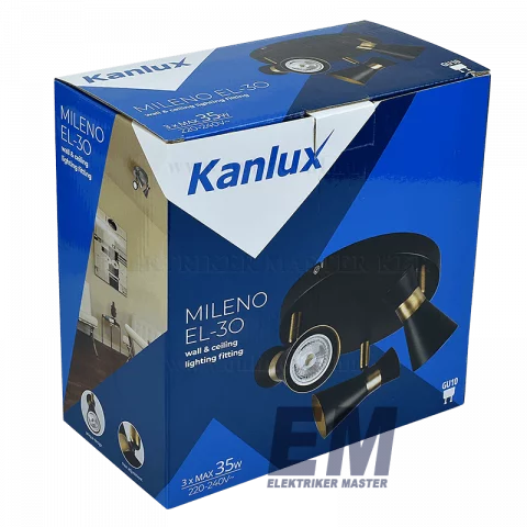 Mennyezeti spot lámpa fekete arany 3xGU10 max. 50W IP20 Kanlux Mileno EL-3O 29112