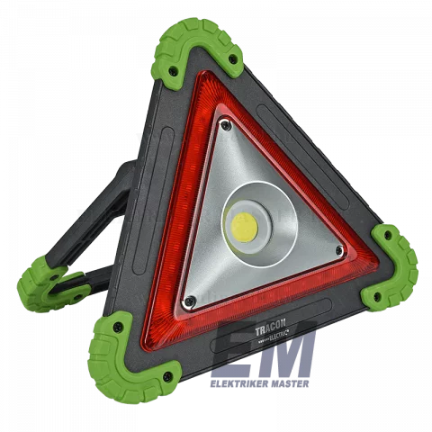 LED Reflektor Autós vészjelzővel Hordozható Akkumulátoros 10W 4500K Tracon STEM10W