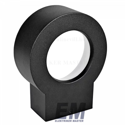 Járdavilágító kör alakú LED fali lámpatest, fekete 8 W, 650 lm, 4000 K, IP65 Tracon