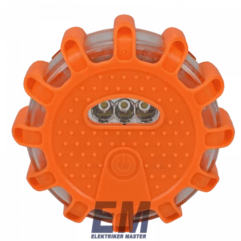 Autós vészjelző lámpa, elemes 1,5 W, 6000K,3×AAA 100 lm, 2 h, IP65 TRACON STEM1,5W