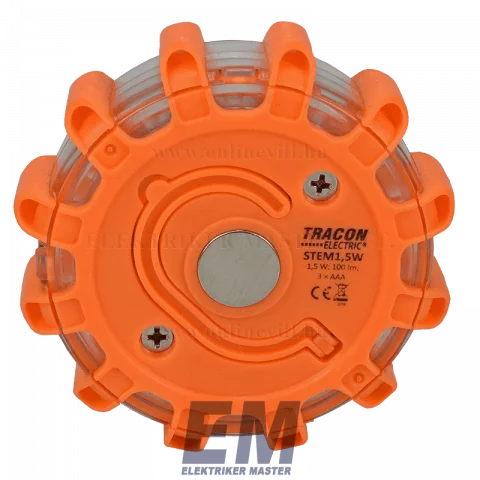 Autós vészjelző lámpa, elemes 1,5 W, 6000K,3×AAA 100 lm, 2 h, IP65 TRACON STEM1,5W